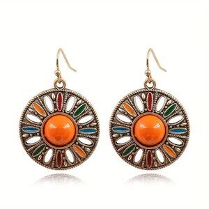 NEW Retro Round Geometric Boho Dangle Earrings